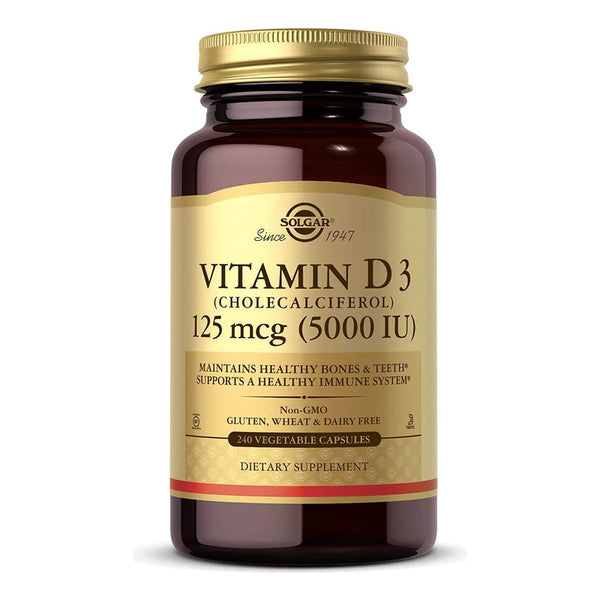 Vitamina D3 5000 UI Solgar Salud Ósea E Inmunidad 240 Cápsulas