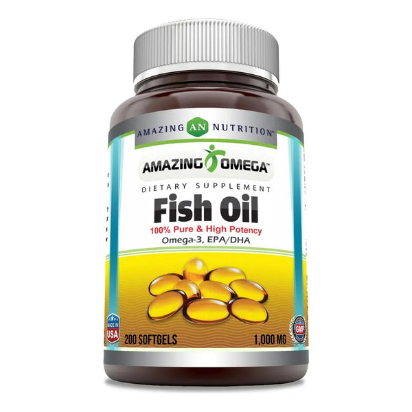 Aceite De Pescado Omega 3 1000 Mg Cápsulas Alta Potencia 200 Unidades