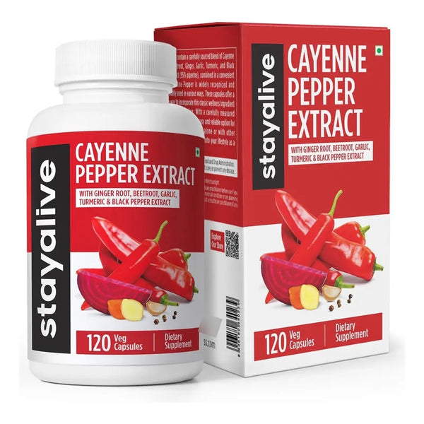 Capsulas De Pimienta De Cayena 8000mg Jengibre Ajo Curcuma StayAlive