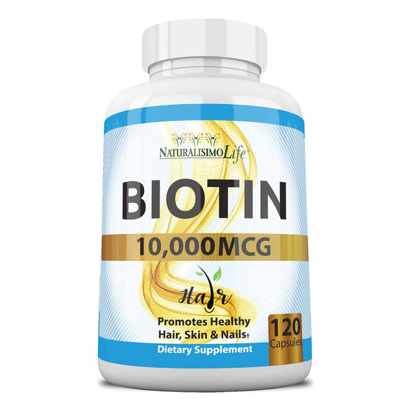 Biotina Alta Potencia 10000 Mcg 120 Cap Para Cabello Piel Y Uñas