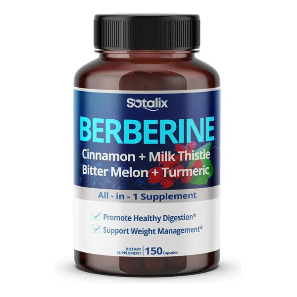 Berberina Premium 150 Capsulas Con Canela De Ceilán Y Melón Amargo Para Salud Integral