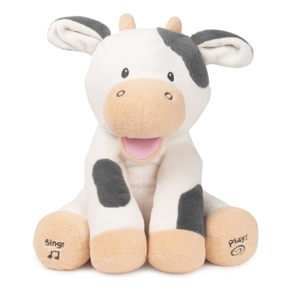 Baby Buttermilk Vaca Peluche Sensorial que Canta y Enseña Sonidos de Animales 12" Crema