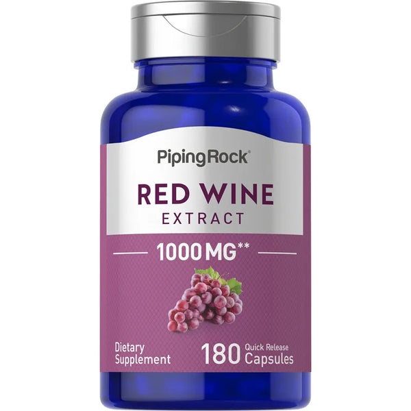 Capsulas Extracto De Vino Tinto 1000 Mg 180 Capsulas Antioxidantes Naturales