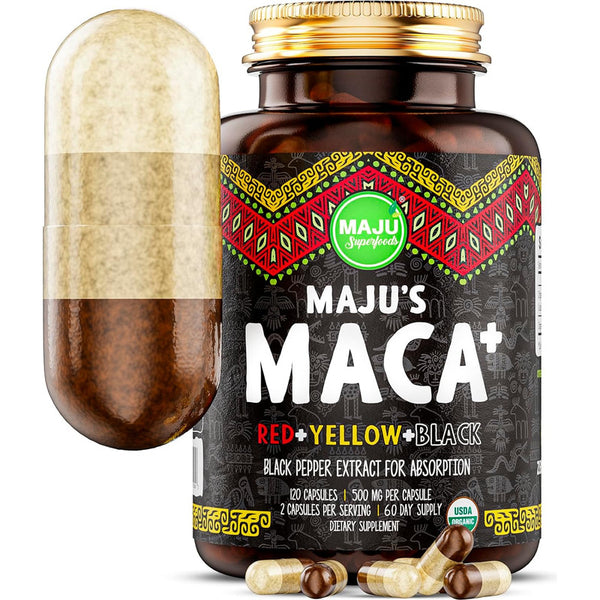 Maca Mas Fuerte Negro Organico Raiz 60000 Mg 120 Capsulas