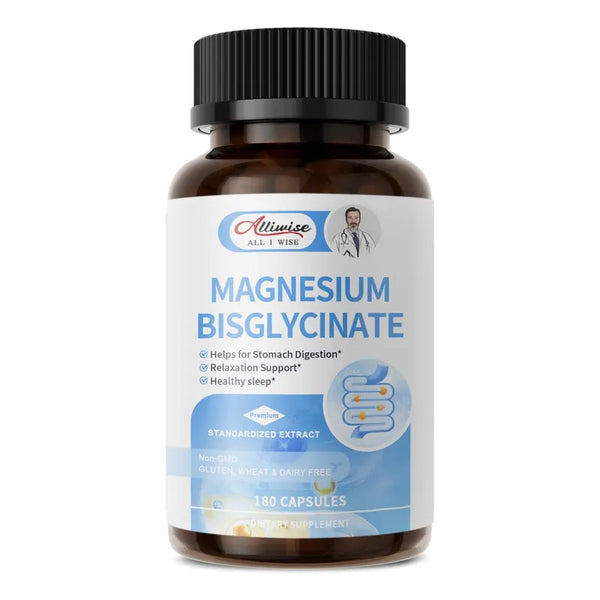 Bisglicinato De Magnesio 100 Quelato Máxima Absorción 180 Cápsulas