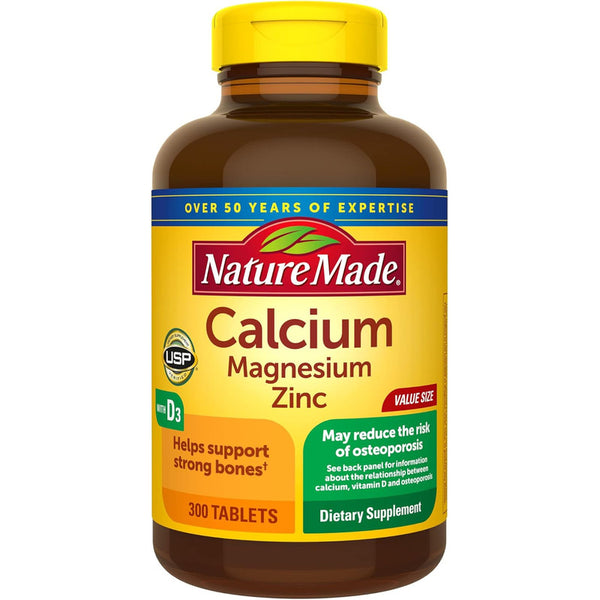 Nature Made Calcio Magnesio Zinc Con Vitamina D3 Suplemento 300 Tabs