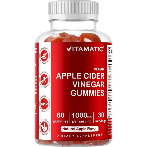 Capsulas Y Gomitas De Vinagre De Sidra De Manzana 1000 Mg Para Salud Y Energia