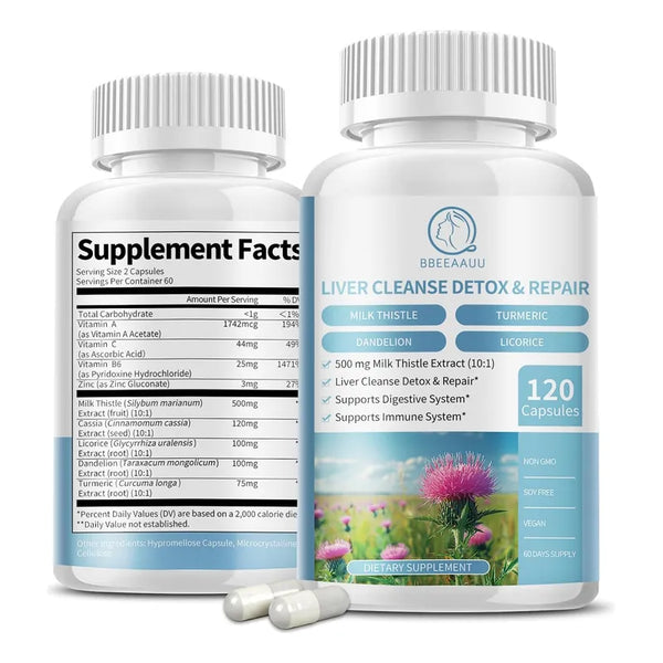 Capsulas De Cardo Mariano Salud Hepatica 60 Dias Provee Energia Natural