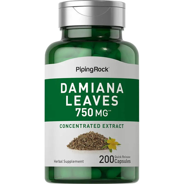 Capsulas De Hoja De Damiana 750 Mg 200 Unidades Extracto Her