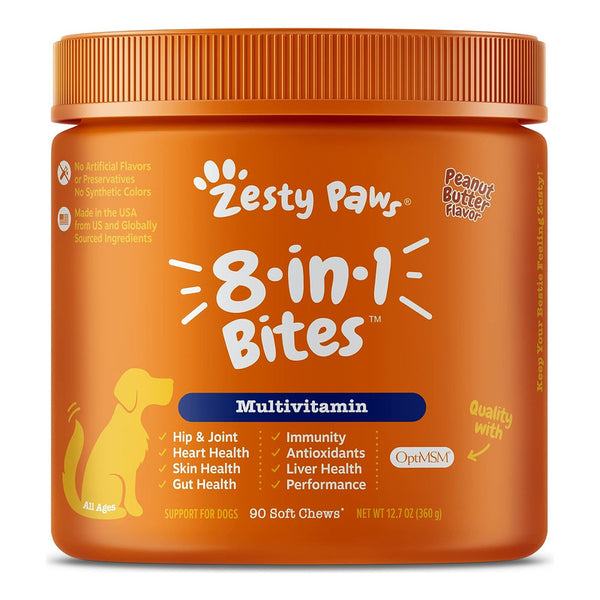 Suplementos Zesty Paws para Perro 8 En 1 Multivitamínico Apoyo Integral
