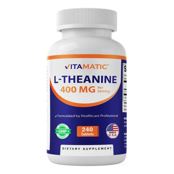 L-Teanina 400 Mg 240 Tabletas Relajación Sin Gluten Importado Eeuu