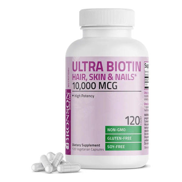 Biotina Ultra 10000 Mcg Para Piel Uñas Y Cabello Suplemento Vegetariano