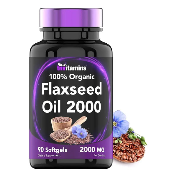 Capsulas De Aceite De Linaza Organica 2000 Mg Suplemento Natural Puro