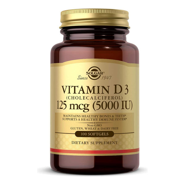 Vitamina D3 125 Mcg 5000 UI Solgar Cápsulas Suplemento Saludable
