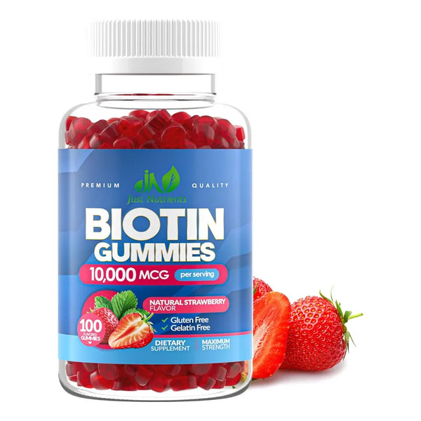Capsulas De Biotina 10000 Mcg Para Cabello Piel Uñas Sin Gluten