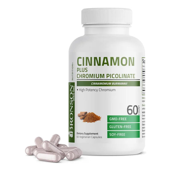 Capsulas De Cromo Con Canela Y Picolinato Suplemento Vegetariano