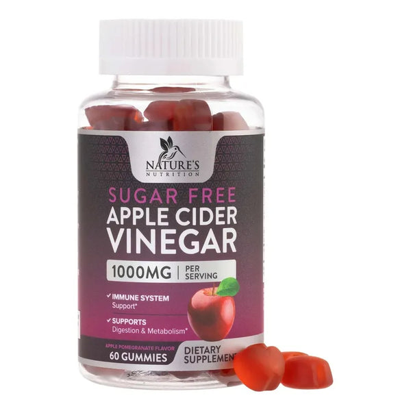 Gomitas De Vinagre De Manzana Nature's Nutrition Para Bajar De Peso 1000 Mg