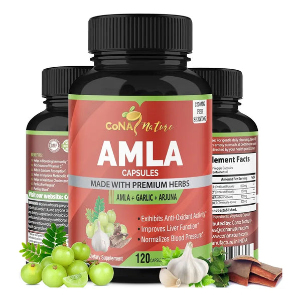 Capsulas De Amla 2250 Mg Y Arjuna Con Ajo Vitaminas Naturales Saludable