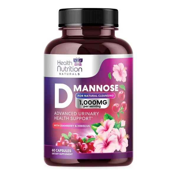 Capsulas D-Manosa Con Arandano Apoyo Urinario Natural Y Vegetal 1350 Mg