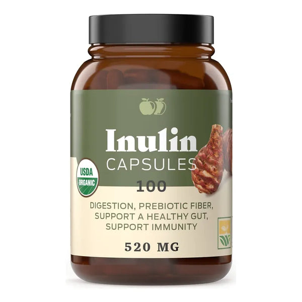 Cápsulas De Inulina Orgánica 520mg 100 Unidades De Alcachofa De Jerusalén