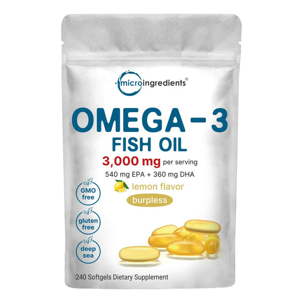 Aceite De Pescado Omega 3 3000 Mg 240 Cápsulas Sabor Limón Burpless