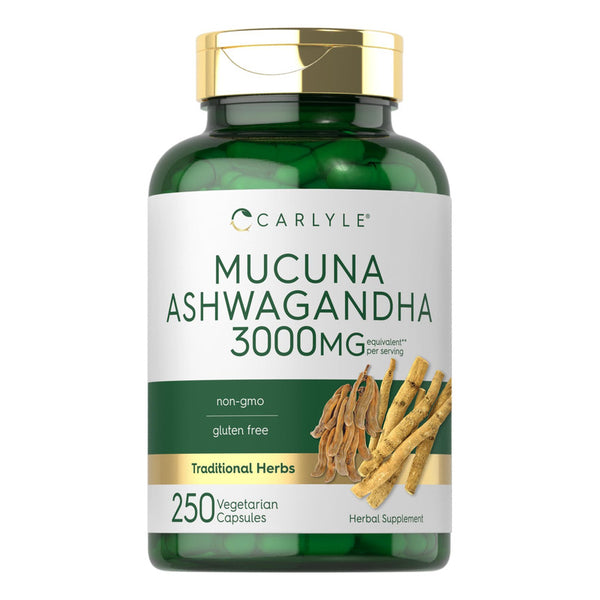 Capsulas De Mucuna Pruriens Con Ashwagandha 3000 Mg Suplemento Vegetariano