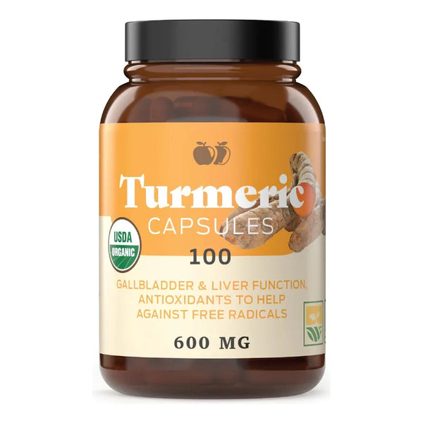 Capsulas Organicas Curcuma 100 Unidades 600 Mg Salud Articulaciones Higado