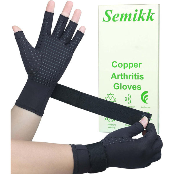 Guantes Cobre Artritis Compresión Ajustable Para Dolor Y Túnel Car