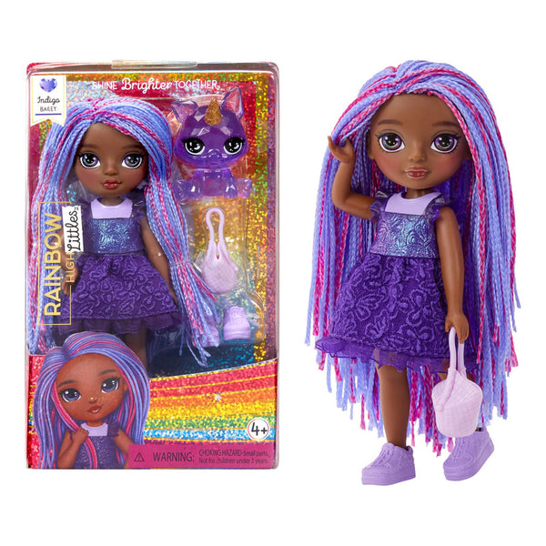 Muñeca Indigo Bailey Rainbow High Littles 5.5 Pulgadas Con Zorro Mágico