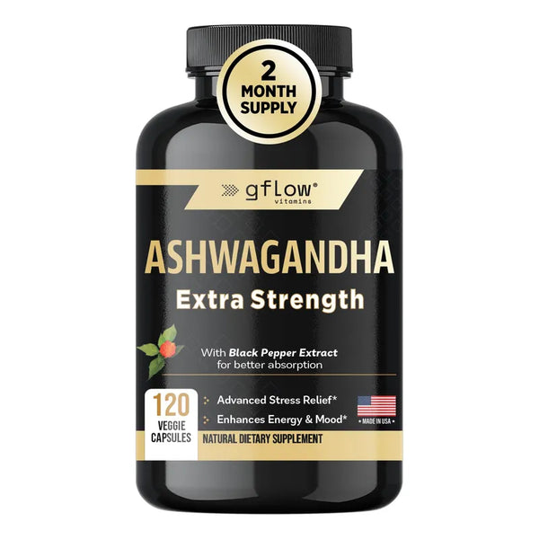 Capsulas De Ashwagandha Extra Fuertes Con Pimienta Negro Mejora Estado De Ánimo Y Energía