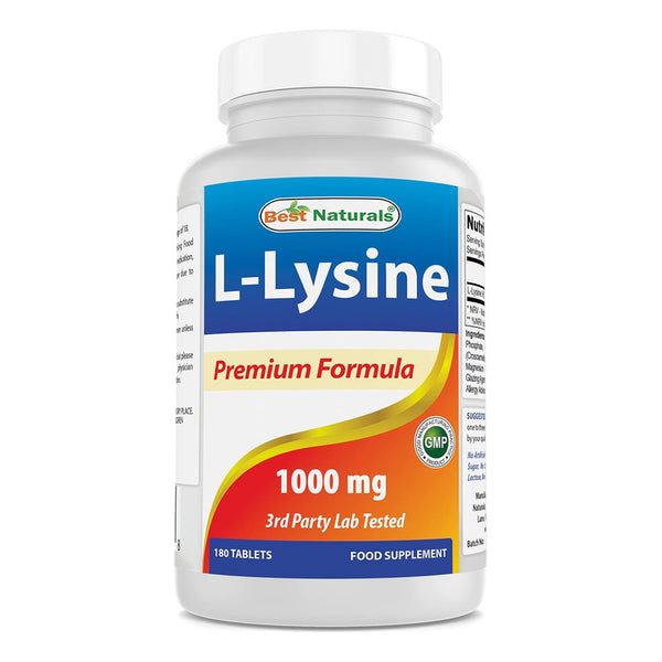Best Naturals Lisina Doble Fuerza 1000 Mg 180 Capsulas Energía