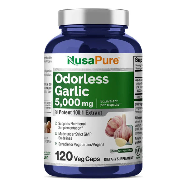 Capsulas De Ajo Inodoro 5000 Mg Extracto Vegetal Alta Potencia Saludable