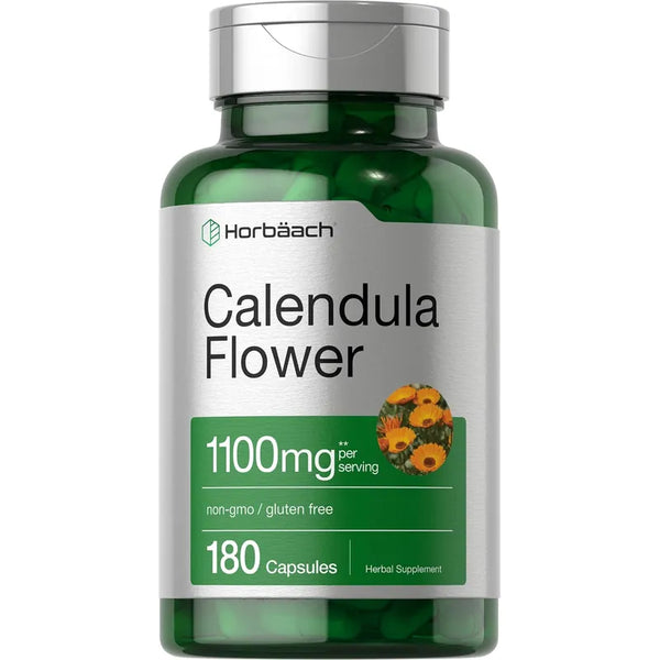 Capsulas Calendula 1100 Mg 180 Unidades Extracto Natural Sin Gluten
