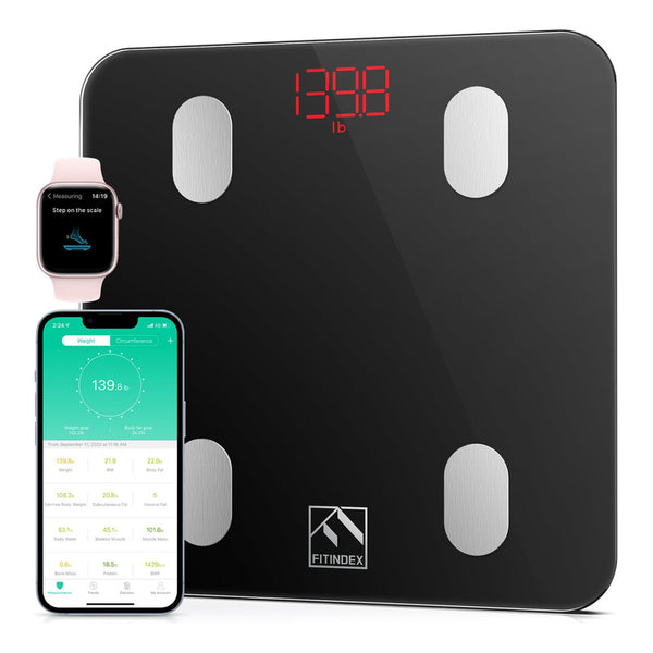 Báscula De Baño Digital Fitindex Precisa Y Completa Con Sincronización Bluetooth