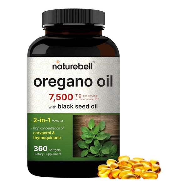 Aceite De Oregano Naturebell Con Semilla Negra 7500mg 360 Capsulas