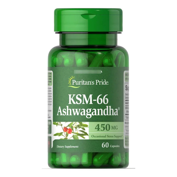 Ashwagandha Ksm66 450 Mg Mejora Estado Animo Alivia Estres Puritans Pride