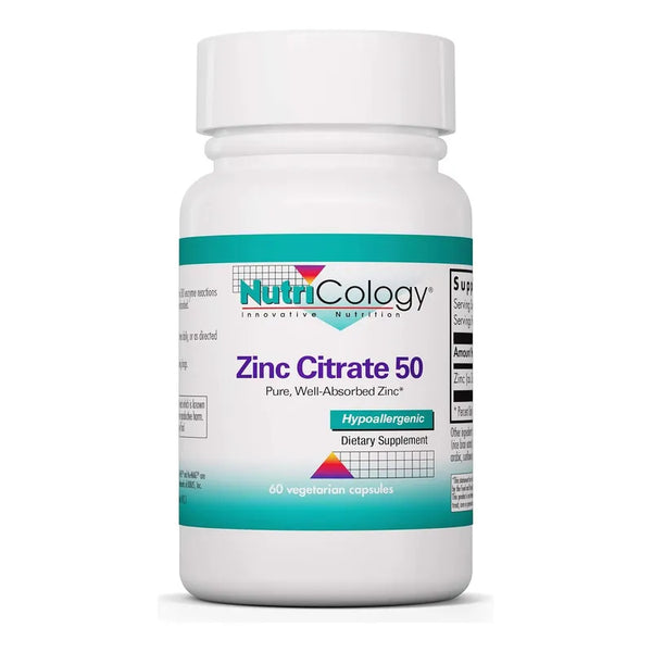 Citrato De Zinc 50 Mg Nutricology Apoyo Inmunológico Cápsulas Vegetarianas