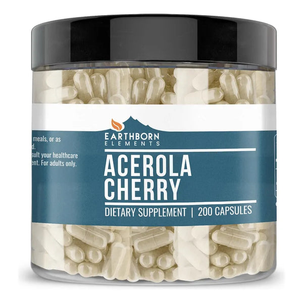 Acerola Cherry 200 Cápsulas Puras Vitamina C Natural Earthborn Elements