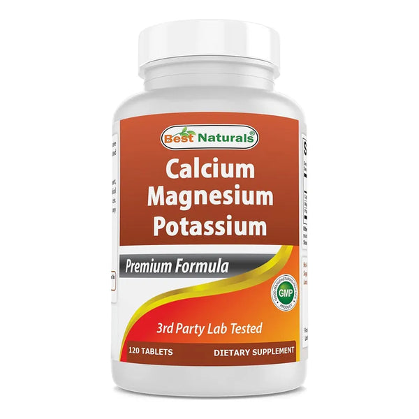 Calcio Magnesio Potasio 120 Tabletas Suplemento Mineral Natu