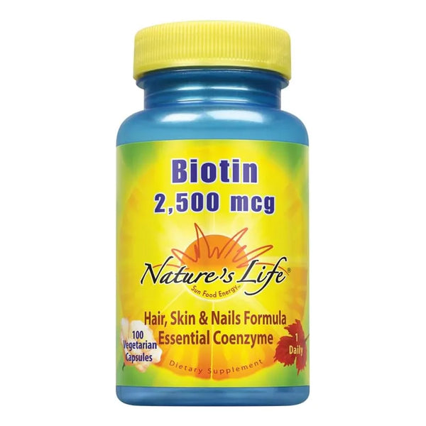 Biotina 2500 Mcg Cápsulas Vegetales Apoyo Cabello Piel Y Uñas