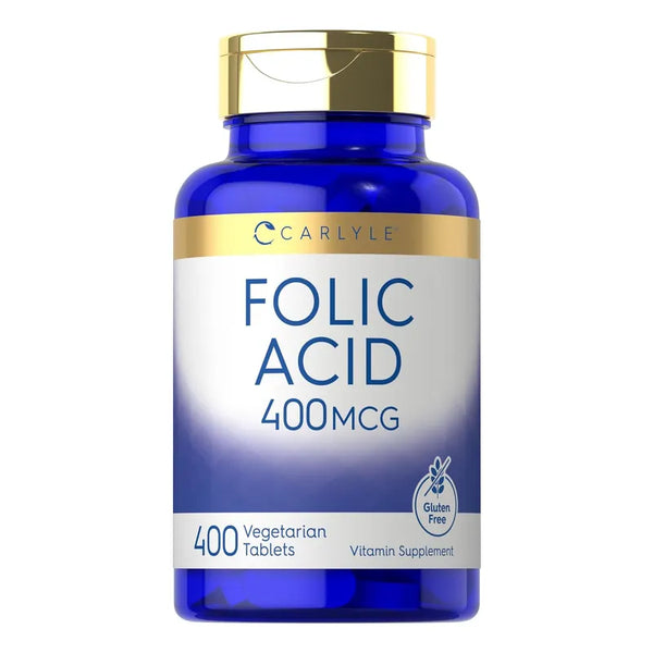 Ácido Fólico 400 Mcg Carlyle 400 Tabletas Sin Gluten