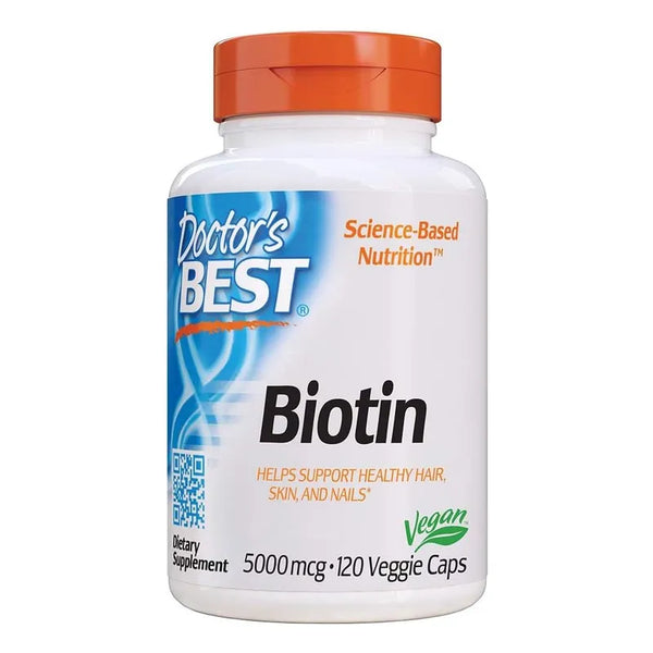 Biotina Doctor's Best 120 Cápsulas Para Cabello Piel Uñas Y Energía
