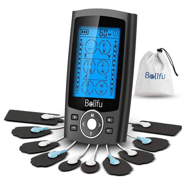 Tens Ems Estimulador Muscular Belifu 24 Modos Con 10 Almohadillas