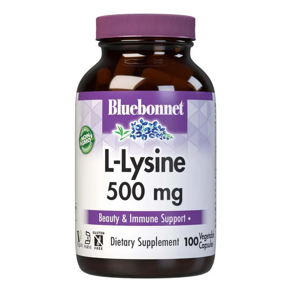 Bluebonnet L-lisina 500 Mg Para Inmunidad Y Colágeno 100 Cápsulas