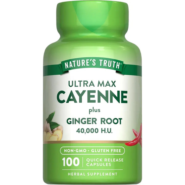 Capsulas De Pimienta De Cayena Con Jengibre Suplemento Natural Potente