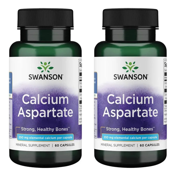 Aspartato De Calcio Natural 200 Mg 60 Cápsulas Para Salud Ósea Y Muscular