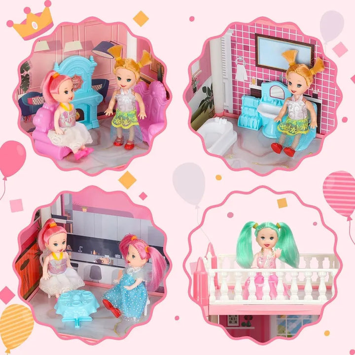 Casa De Muñecas Girldiary Casa De Muñecas Grande Color Rosa - Imagen 2