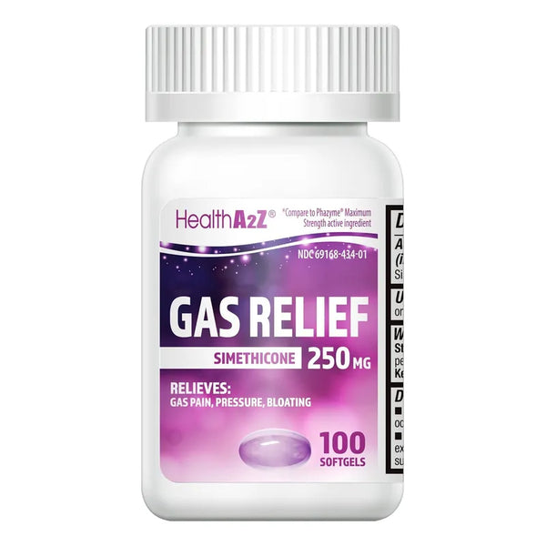 Alivio Rápido De Gases Naturales 250mg 100 Cápsulas Blandas Alivia Gases Efectivamente