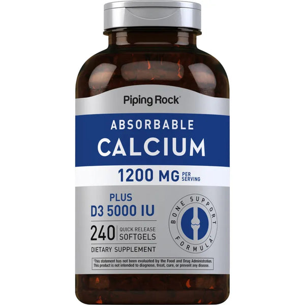 Calcio 1200 Mg Con Vitamina D3 Cápsulas Suplemento Absorbible