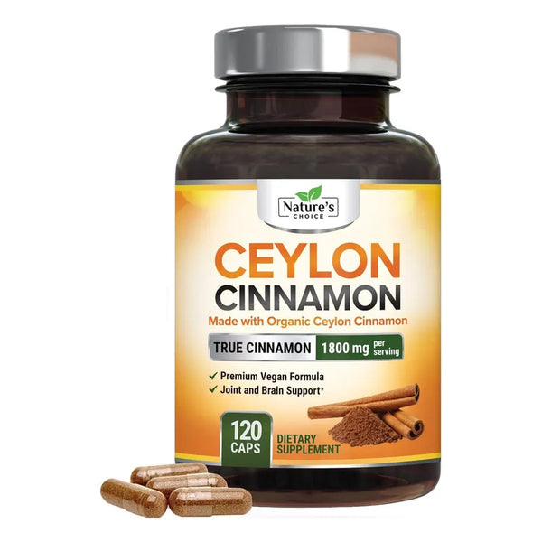 Cápsulas Orgánicas Canela De Ceilán 1800 Mg Antioxidantes Naturales